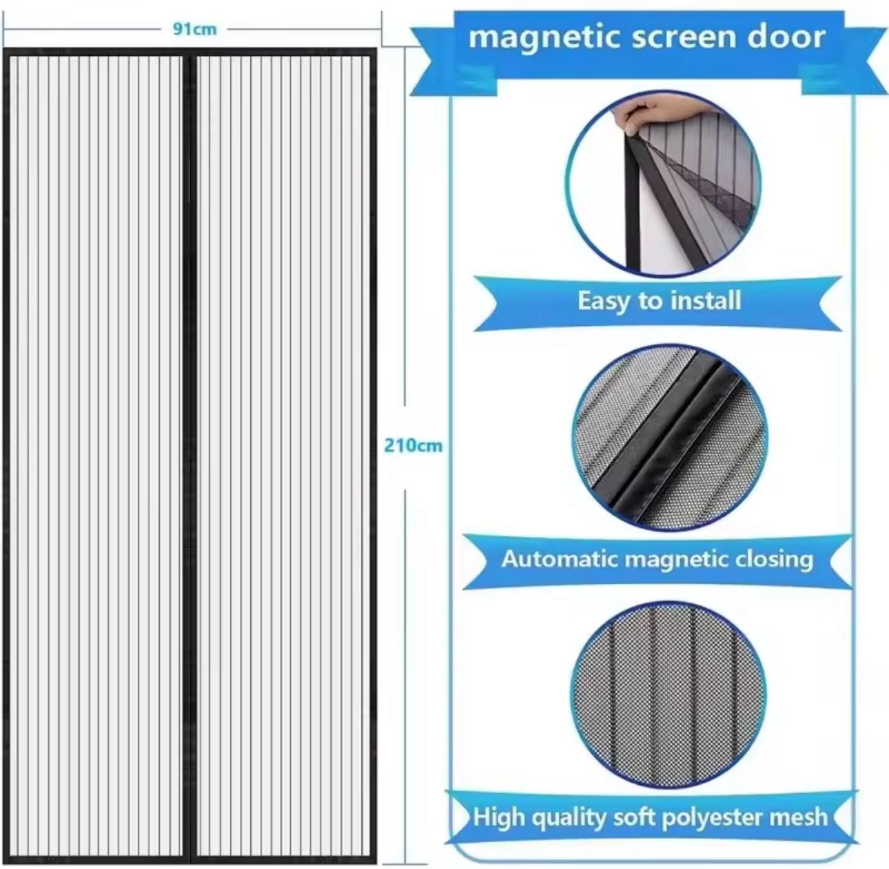 Cortina magnética para puerta