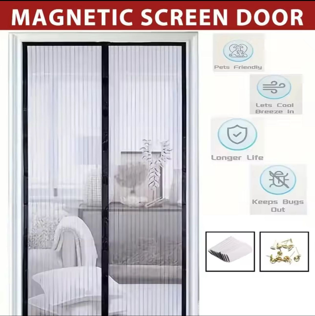 Cortina magnética para puerta